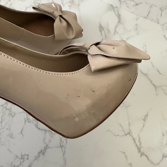 Elle | Platform Nude Bow Heels - Picture 9 of 11